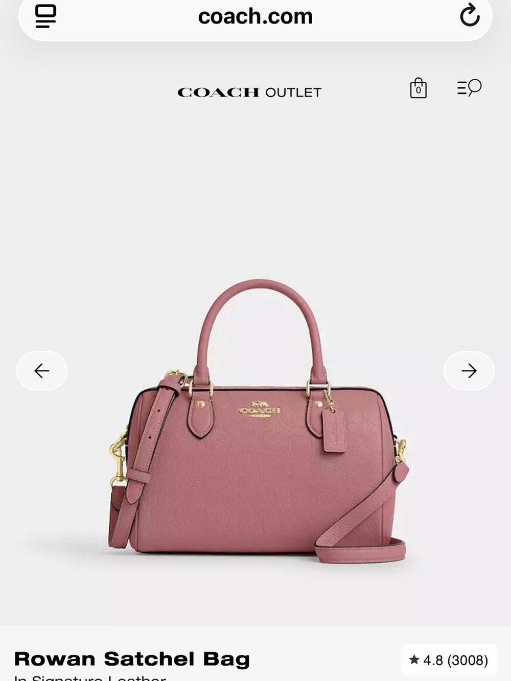 NWT Coach Rowan satchel purse